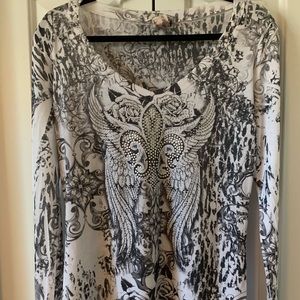 Long sleeve studded top